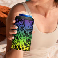 Polynesian Tribal Plumeria 4 in 1 Can Cooler Tumbler with Hawaii Kanaka Maoli Reggae Version LT9 - Polynesian Pride