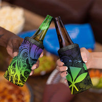 Polynesian Tribal Plumeria 4 in 1 Can Cooler Tumbler with Hawaii Kanaka Maoli Reggae Version LT9 - Polynesian Pride