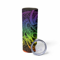 Polynesian Tribal Plumeria Skinny Tumbler with Hawaii Kanaka Maoli Reggae Version LT9 - Polynesian Pride