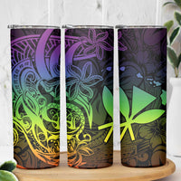 Polynesian Tribal Plumeria Skinny Tumbler with Hawaii Kanaka Maoli Reggae Version LT9 - Polynesian Pride