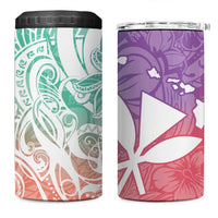 Polynesian Tribal Plumeria 4 in 1 Can Cooler Tumbler with Hawaii Kanaka Maoli Bloom Version LT9 One Size: 16 oz Bloom - Polynesian Pride