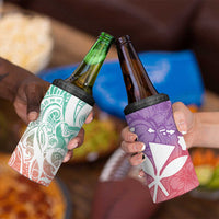 Polynesian Tribal Plumeria 4 in 1 Can Cooler Tumbler with Hawaii Kanaka Maoli Bloom Version LT9 - Polynesian Pride