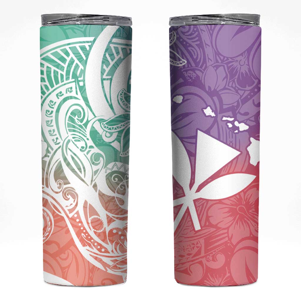 Polynesian Tribal Plumeria Skinny Tumbler with Hawaii Kanaka Maoli Bloom Version LT9 Bloom - Polynesian Pride