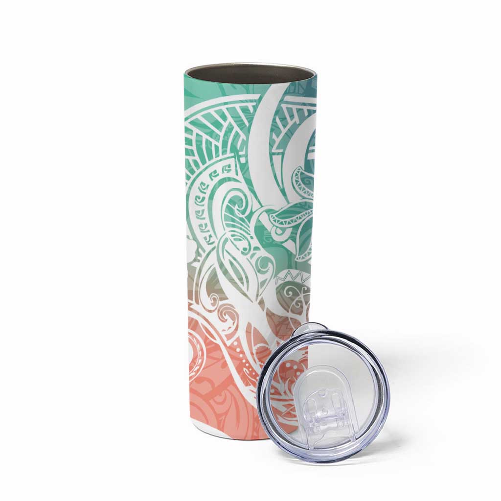 Polynesian Tribal Plumeria Skinny Tumbler with Hawaii Kanaka Maoli Bloom Version LT9 - Polynesian Pride