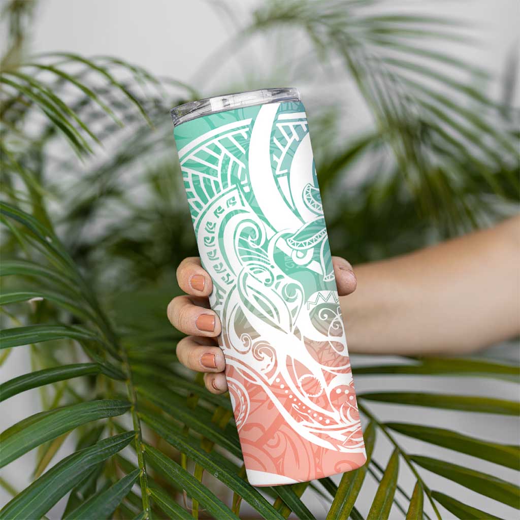 Polynesian Tribal Plumeria Skinny Tumbler with Hawaii Kanaka Maoli Bloom Version LT9 - Polynesian Pride