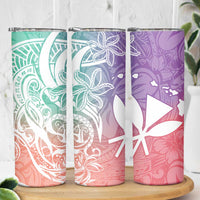 Polynesian Tribal Plumeria Skinny Tumbler with Hawaii Kanaka Maoli Bloom Version LT9 - Polynesian Pride