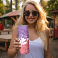 Polynesian Tribal Plumeria Skinny Tumbler with Hawaii Kanaka Maoli Bloom Version LT9 - Polynesian Pride