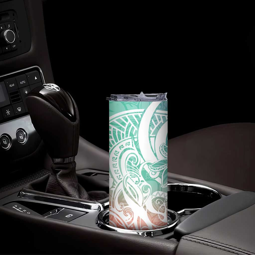 Polynesian Tribal Plumeria Skinny Tumbler with Hawaii Kanaka Maoli Bloom Version LT9 - Polynesian Pride