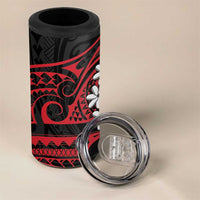 Tahitian Coat Of Arm and Tiare Flower 4 in 1 Can Cooler Tumbler Polynesian Tribal Tattoo LT9 - Polynesian Pride