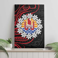 Tahitian Coat Of Arm and Tiare Flower Canvas Wall Art Polynesian Tribal Tattoo LT9 - Polynesian Pride