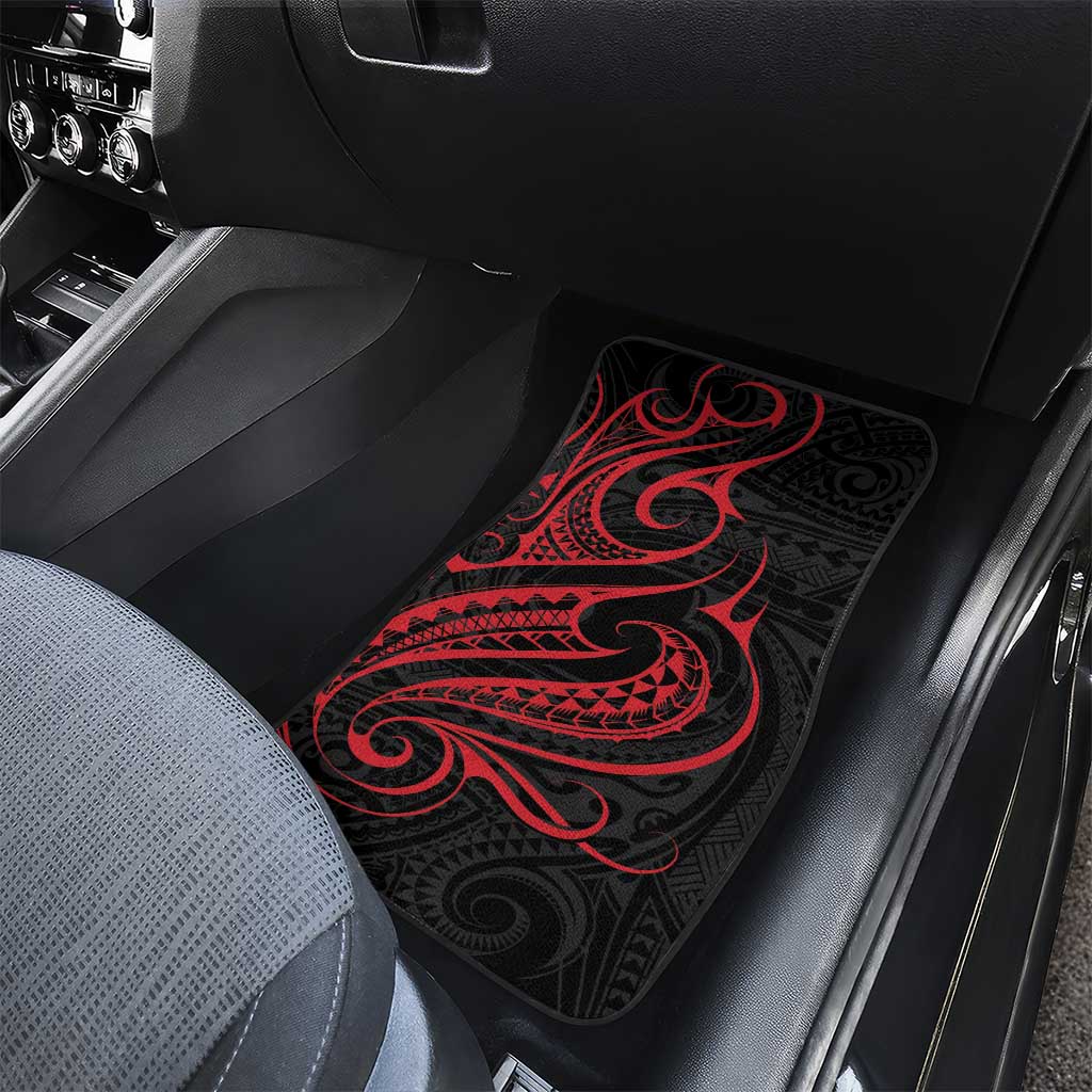 Tahitian Coat Of Arm and Tiare Flower Car Mats Polynesian Tribal Tattoo LT9 - Polynesian Pride