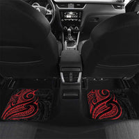 Tahitian Coat Of Arm and Tiare Flower Car Mats Polynesian Tribal Tattoo LT9 Set 2pcs - Back Black - Polynesian Pride
