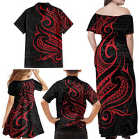 Tahitian Coat Of Arm and Tiare Flower Family Matching Off Shoulder Maxi Dress and Hawaiian Shirt Polynesian Tribal Tattoo LT9 - Polynesian Pride