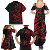 Tahitian Coat Of Arm and Tiare Flower Family Matching Summer Maxi Dress and Hawaiian Shirt Polynesian Tribal Tattoo LT9 - Polynesian Pride