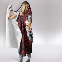 Tahitian Coat Of Arm and Tiare Flower Hooded Blanket Polynesian Tribal Tattoo LT9 - Polynesian Pride
