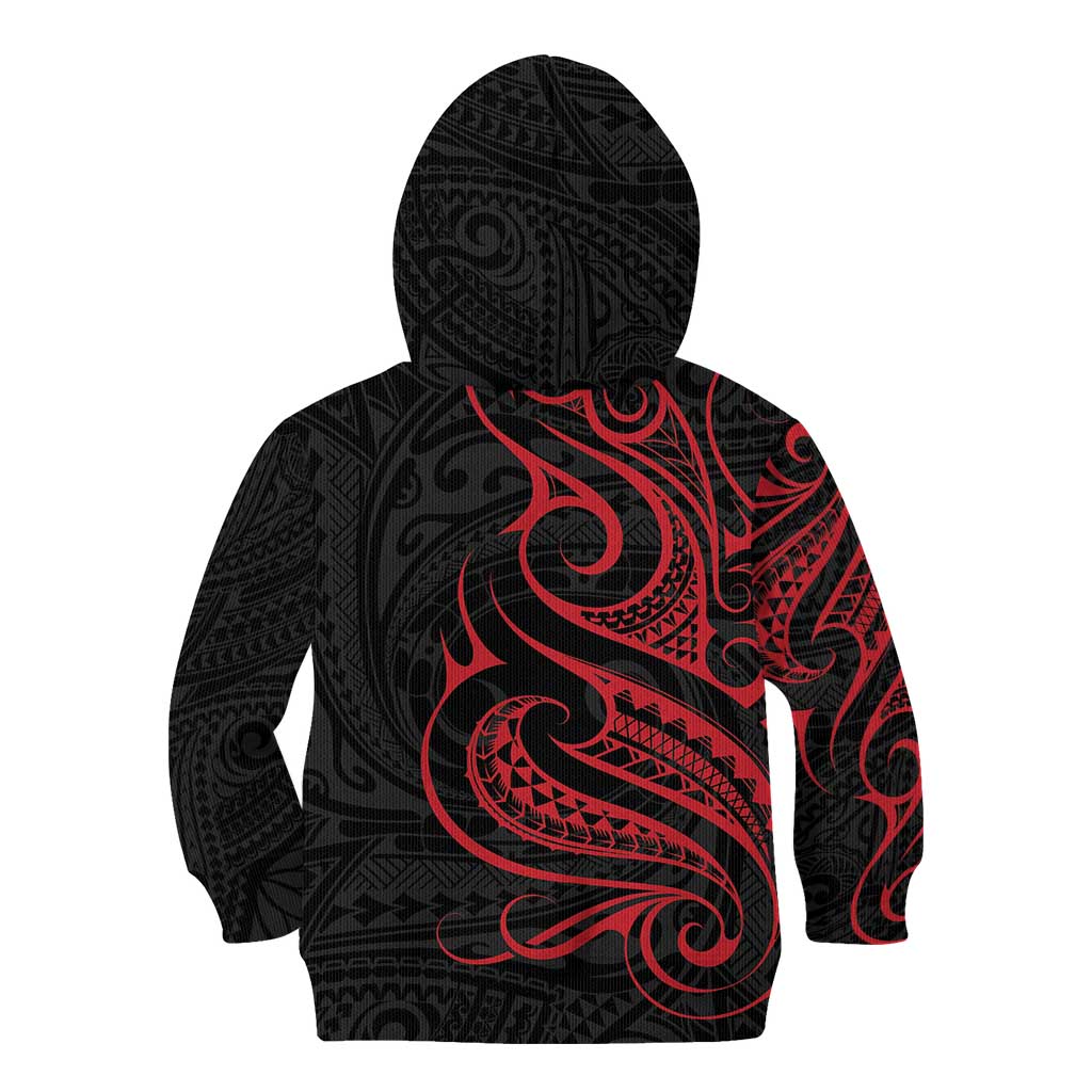 Tahitian Coat Of Arm and Tiare Flower Kid Hoodie Polynesian Tribal Tattoo LT9 - Polynesian Pride