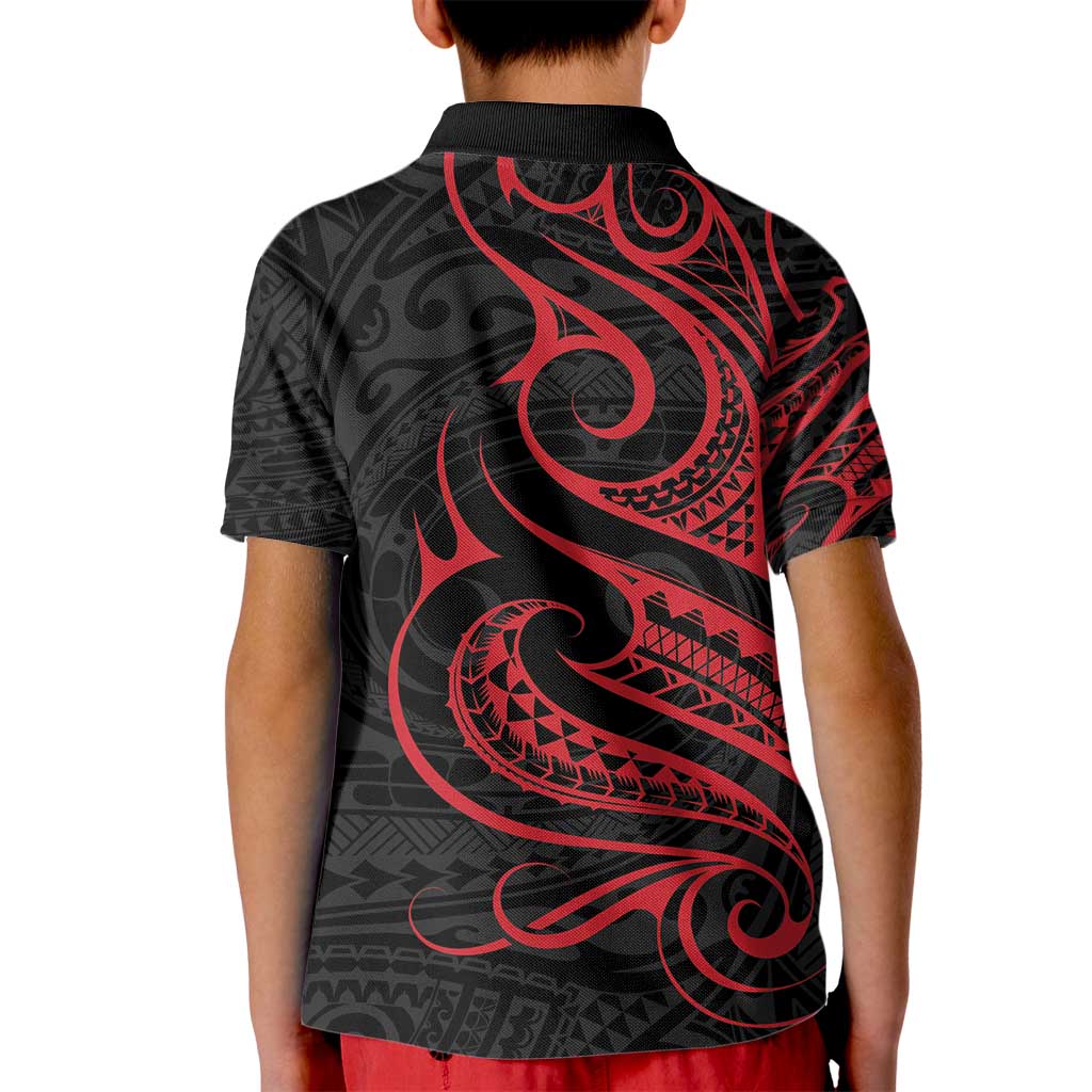 Tahitian Coat Of Arm and Tiare Flower Kid Polo Shirt Polynesian Tribal Tattoo LT9 - Polynesian Pride