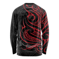 Tahitian Coat Of Arm and Tiare Flower Long Sleeve Shirt Polynesian Tribal Tattoo LT9 - Polynesian Pride