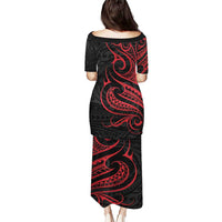 Tahitian Coat Of Arm and Tiare Flower Puletasi Polynesian Tribal Tattoo LT9 - Polynesian Pride