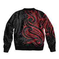 Tahitian Coat Of Arm and Tiare Flower Sleeve Zip Bomber Jacket Polynesian Tribal Tattoo LT9 - Polynesian Pride