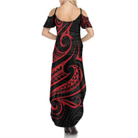 Tahitian Coat Of Arm and Tiare Flower Summer Maxi Dress Polynesian Tribal Tattoo LT9 - Polynesian Pride