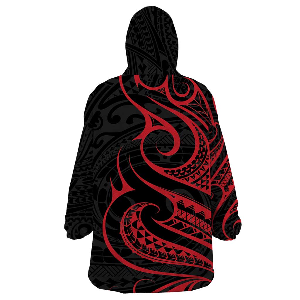 Tahitian Coat Of Arm and Tiare Flower Wearable Blanket Hoodie Polynesian Tribal Tattoo LT9 - Polynesian Pride