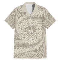 Tahitian Tiare Flower Family Matching Mermaid Dress and Hawaiian Shirt Beige Polynesian Pattern LT9 Dad's Shirt - Short Sleeve Beige - Polynesian Pride