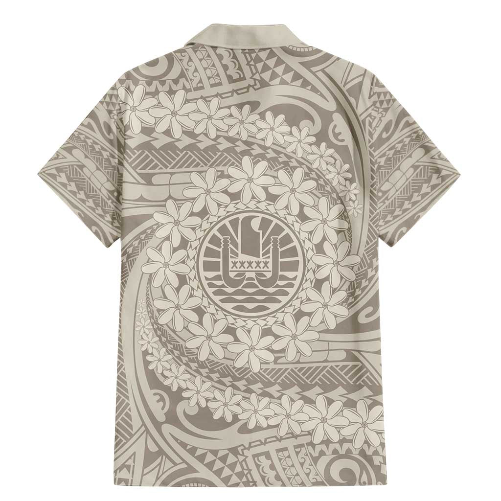 Tahitian Tiare Flower Family Matching Mermaid Dress and Hawaiian Shirt Beige Polynesian Pattern LT9 - Polynesian Pride