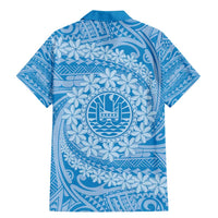 Tahitian Tiare Flower Family Matching Mermaid Dress and Hawaiian Shirt Blue Polynesian Pattern LT9 - Polynesian Pride