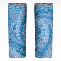 Tahitian Tiare Flower Skinny Tumbler Blue Polynesian Pattern LT9 Blue - Polynesian Pride