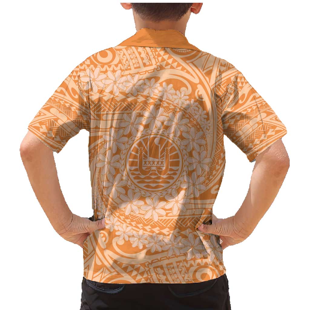 Tahitian Tiare Flower Family Matching Mermaid Dress and Hawaiian Shirt Gold Polynesian Pattern LT9 - Polynesian Pride