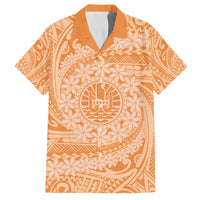Tahitian Tiare Flower Family Matching Off Shoulder Maxi Dress and Hawaiian Shirt Gold Polynesian Pattern LT9 Dad's Shirt - Short Sleeve Gold - Polynesian Pride