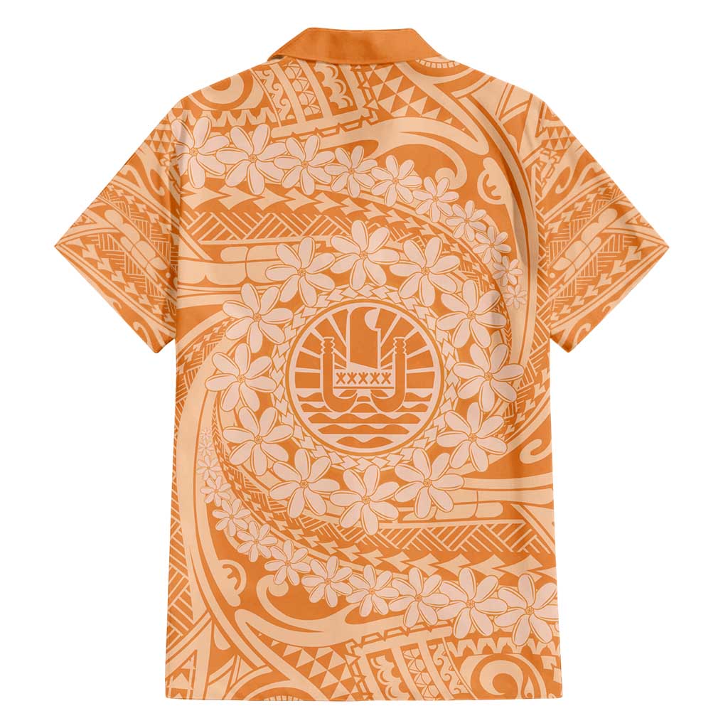 Tahitian Tiare Flower Family Matching Off Shoulder Maxi Dress and Hawaiian Shirt Gold Polynesian Pattern LT9 - Polynesian Pride