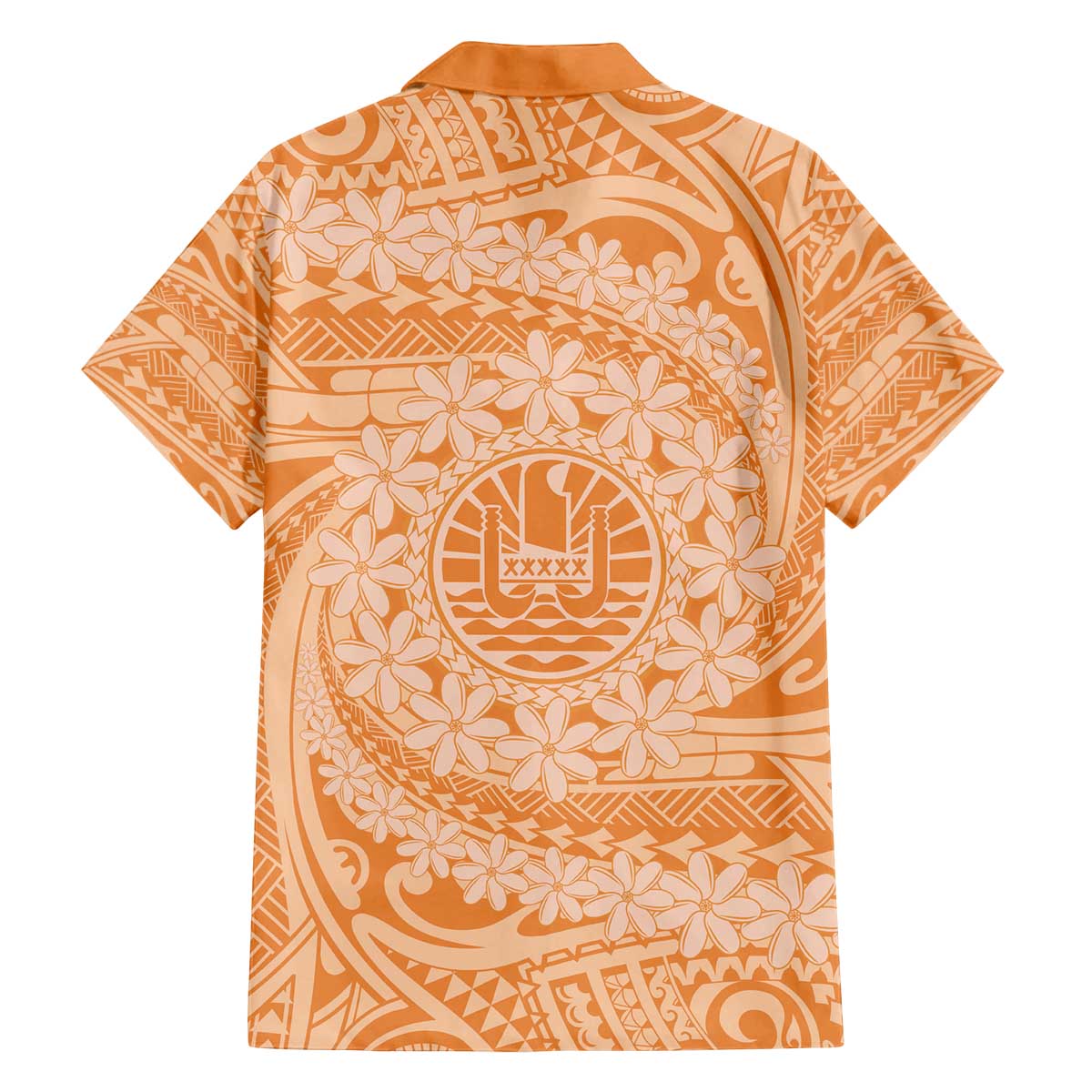 Tahitian Tiare Flower Family Matching Puletasi and Hawaiian Shirt Gold Polynesian Pattern LT9 - Polynesian Pride