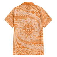 Tahitian Tiare Flower Family Matching Puletasi and Hawaiian Shirt Gold Polynesian Pattern LT9 - Polynesian Pride