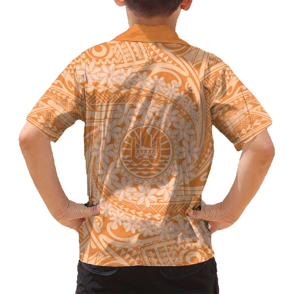 Tahitian Tiare Flower Family Matching Summer Maxi Dress and Hawaiian Shirt Gold Polynesian Pattern LT9 - Polynesian Pride