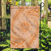 Tahitian Tiare Flower Garden Flag Gold Polynesian Pattern
