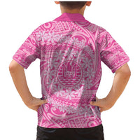 Tahitian Tiare Flower Family Matching Mermaid Dress and Hawaiian Shirt Pink Polynesian Pattern LT9 - Polynesian Pride