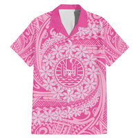 Tahitian Tiare Flower Family Matching Mermaid Dress and Hawaiian Shirt Pink Polynesian Pattern LT9 Dad's Shirt - Short Sleeve Pink - Polynesian Pride