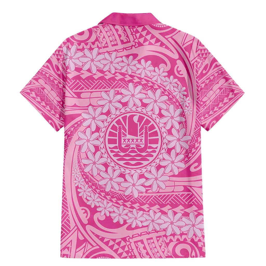 Tahitian Tiare Flower Family Matching Mermaid Dress and Hawaiian Shirt Pink Polynesian Pattern LT9 - Polynesian Pride