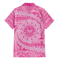 Tahitian Tiare Flower Family Matching Mermaid Dress and Hawaiian Shirt Pink Polynesian Pattern LT9 - Polynesian Pride