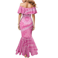 Tahitian Tiare Flower Family Matching Mermaid Dress and Hawaiian Shirt Pink Polynesian Pattern LT9 - Polynesian Pride