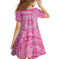 Tahitian Tiare Flower Family Matching Off Shoulder Maxi Dress and Hawaiian Shirt Pink Polynesian Pattern LT9 - Polynesian Pride