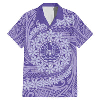 Tahitian Tiare Flower Family Matching Mermaid Dress and Hawaiian Shirt Violet Polynesian Pattern LT9 Dad's Shirt - Short Sleeve Violet - Polynesian Pride