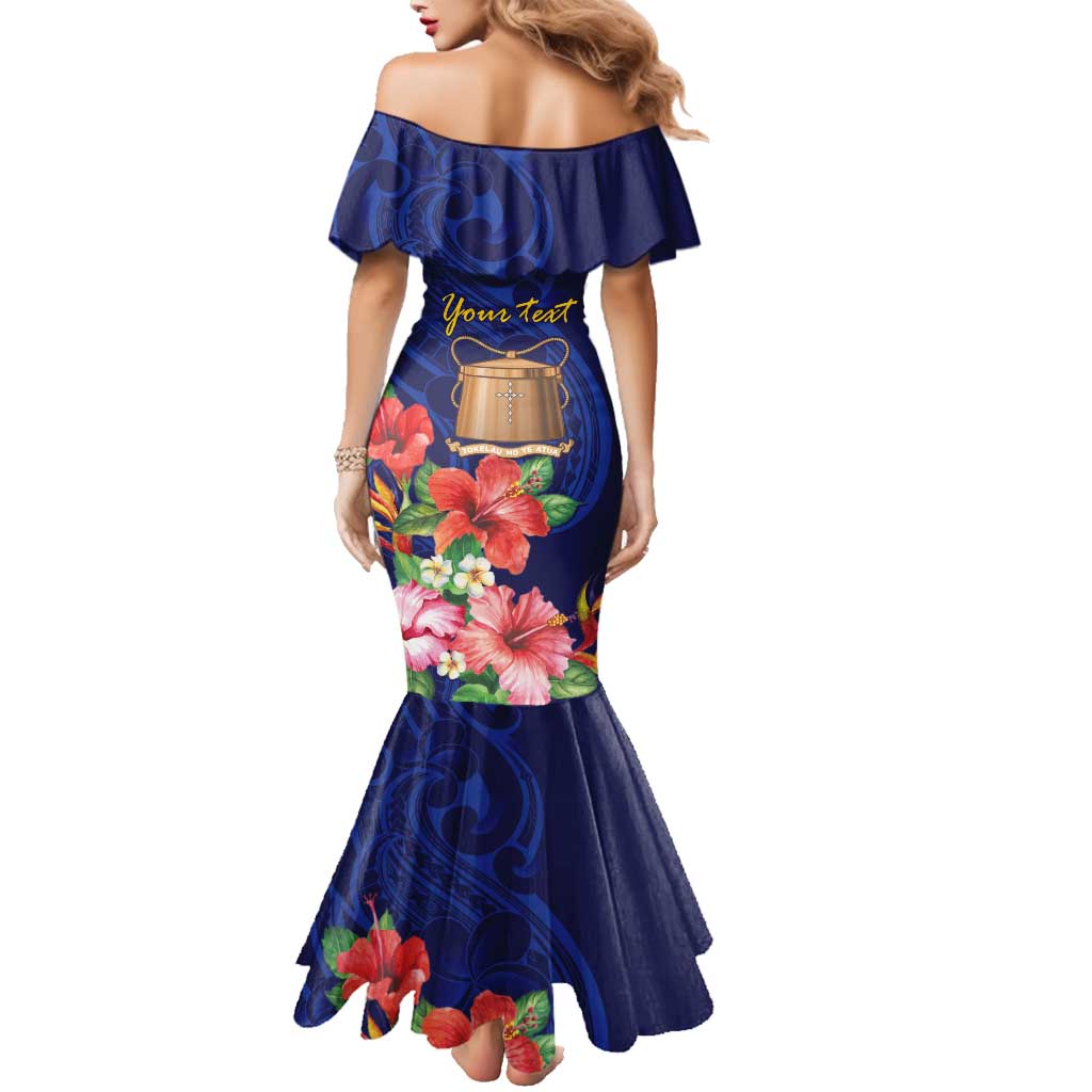 Personalised Tokelau Tropical Hibiscus Family Matching Mermaid Dress and Hawaiian Shirt With Polynesian Plumeria Tattoo LT9 - Polynesian Pride