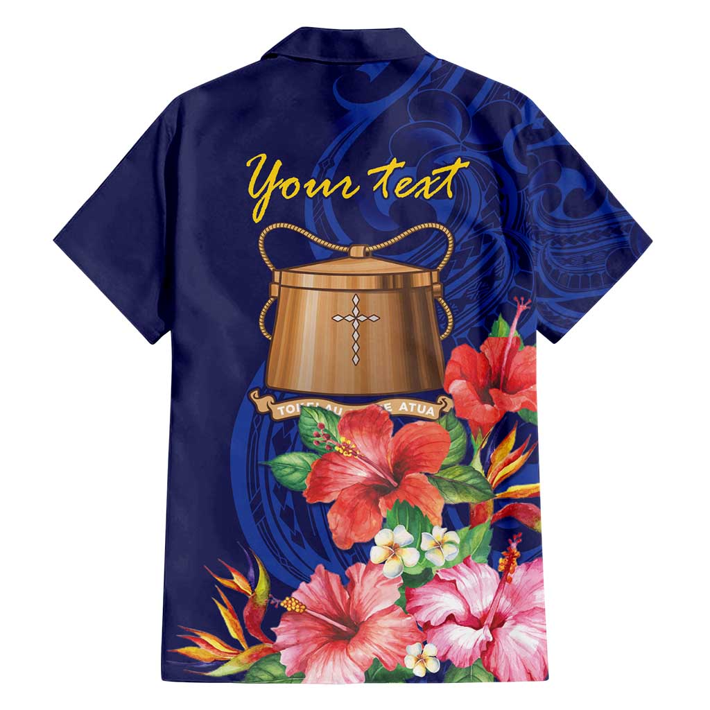 Personalised Tokelau Tropical Hibiscus Family Matching Off Shoulder Maxi Dress and Hawaiian Shirt With Polynesian Plumeria Tattoo LT9 - Polynesian Pride
