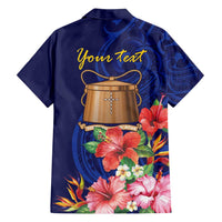 Personalised Tokelau Tropical Hibiscus Family Matching Off Shoulder Maxi Dress and Hawaiian Shirt With Polynesian Plumeria Tattoo LT9 - Polynesian Pride