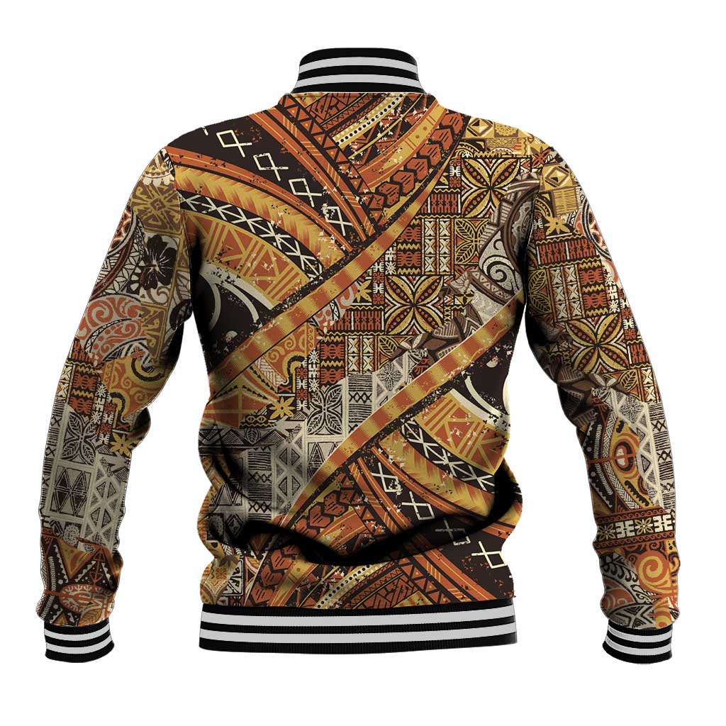 Hawaiian Style Tapa Baseball Jacket Vintage Seamless Pattern - Polynesian Pride