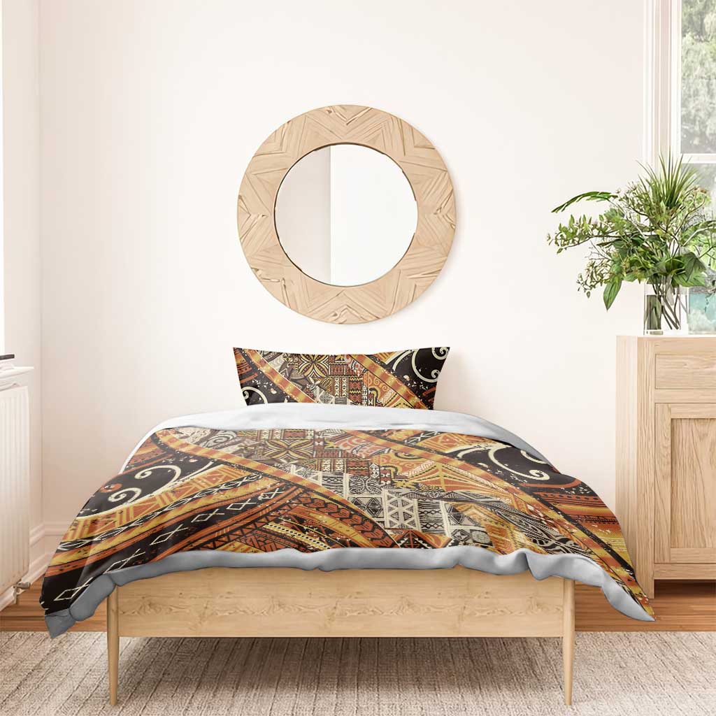 Hawaiian Style Tapa Bedding Set Vintage Seamless Pattern - Polynesian Pride