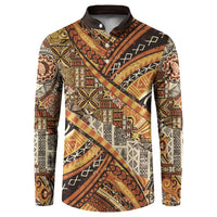 Hawaiian Style Tapa Button Sweatshirt Vintage Seamless Pattern - Polynesian Pride